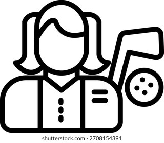 Vector Diseño Jugador de Golf Estilo de Icono Femenino