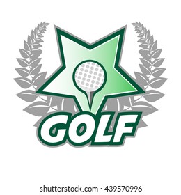 Vector Design Golf sport icon.Golf emblems design with ball. Vector Illustration. Isolated on White.