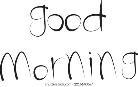 vector design good morning word on white background