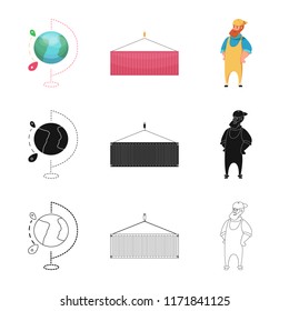 Vector design of goods and cargo icon. Set of goods and warehouse stock vector illustration.