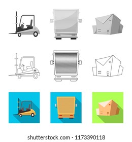 Vector design of goods and cargo icon. Collection of goods and warehouse stock symbol for web.