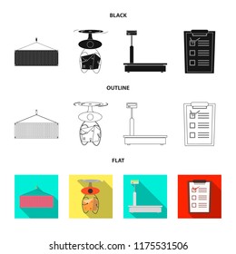 Vector design of goods and cargo icon. Set of goods and warehouse vector icon for stock.