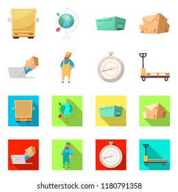 Vector design of goods and cargo icon. Set of goods and warehouse stock symbol for web.