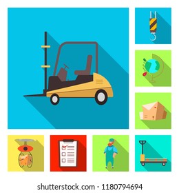Vector design of goods and cargo icon. Collection of goods and warehouse stock symbol for web.