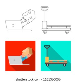 Vector design of goods and cargo icon. Collection of goods and warehouse stock symbol for web.