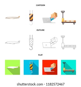 Vector design of goods and cargo icon. Collection of goods and warehouse stock symbol for web.