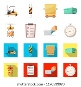 Vector design of goods and cargo icon. Set of goods and warehouse vector icon for stock.