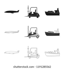 Vector design of goods and cargo icon. Collection of goods and warehouse vector icon for stock.