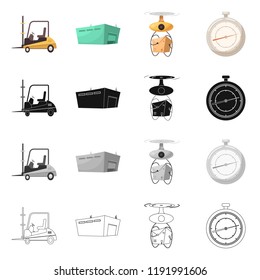 Vector design of goods and cargo icon. Collection of goods and warehouse stock symbol for web.
