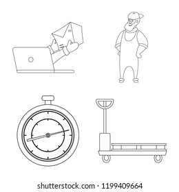 Vector design of goods and cargo icon. Set of goods and warehouse stock symbol for web.