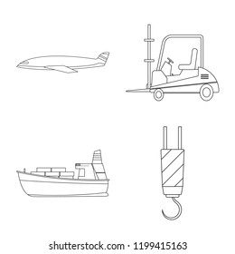 Vector design of goods and cargo icon. Set of goods and warehouse stock vector illustration.