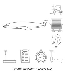 Vector design of goods and cargo icon. Collection of goods and warehouse vector icon for stock.