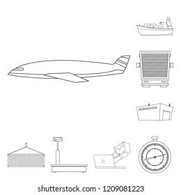 Vector design of goods and cargo icon. Set of goods and warehouse stock vector illustration.