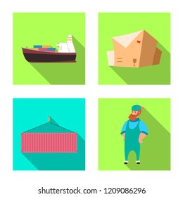 Vector design of goods and cargo icon. Set of goods and warehouse stock vector illustration.