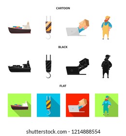 Vector design of goods and cargo icon. Collection of goods and warehouse stock symbol for web.