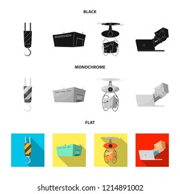 Vector design of goods and cargo icon. Set of goods and warehouse stock symbol for web.