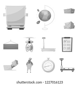 Vector design of goods and cargo icon. Set of goods and warehouse stock symbol for web.
