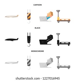 Vector design of goods and cargo icon. Collection of goods and warehouse stock vector illustration.