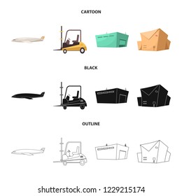 Vector design of goods and cargo icon. Collection of goods and warehouse stock vector illustration.