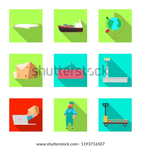 Vector design of goods and cargo icon. Collection of goods and warehouse vector icon for stock.