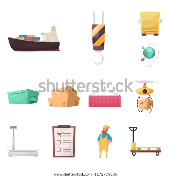 Vector design of goods and
cargo icon. Collection of goods and warehouse stock vector
illustration.
