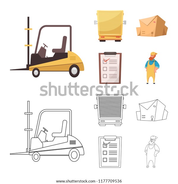 Vector design of goods and cargo\
icon. Set of goods and warehouse stock vector\
illustration.