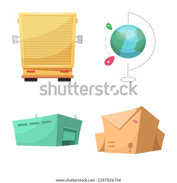 Vector design of goods and cargo icon.
Set of goods and warehouse stock symbol for
web.