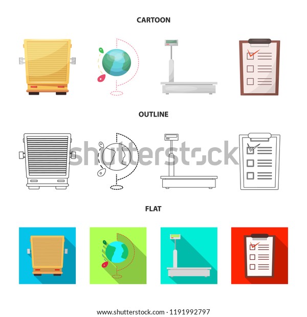 Vector design of goods and cargo
icon. Set of goods and warehouse stock vector
illustration.