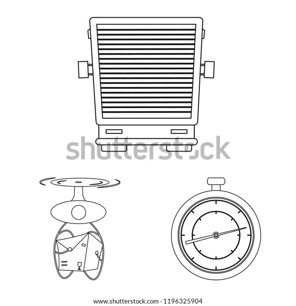 Vector design of goods and cargo
icon. Collection of goods and warehouse stock symbol for
web.