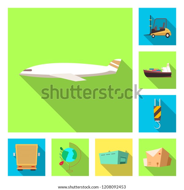 Vector design of goods and cargo\
icon. Set of goods and warehouse stock vector\
illustration.