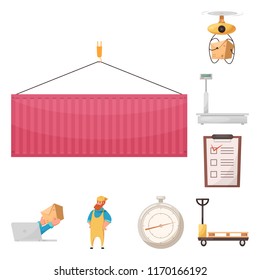 Vector design of goods and cargo logo. Collection of goods and warehouse vector icon for stock.