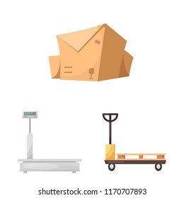 Vector design of goods and cargo logo. Set of goods and warehouse stock vector illustration.