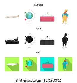 Vector design of goods and cargo logo. Collection of goods and warehouse stock symbol for web.