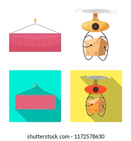 Vector design of goods and cargo logo. Set of goods and warehouse vector icon for stock.