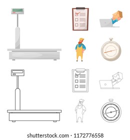 Vector design of goods and cargo logo. Set of goods and warehouse vector icon for stock.