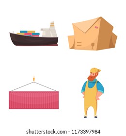 Vector design of goods and cargo logo. Collection of goods and warehouse stock vector illustration.