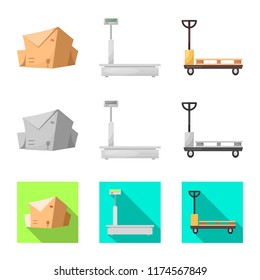 Vector design of goods and cargo logo. Collection of goods and warehouse vector icon for stock.