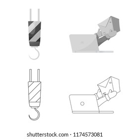 Vector design of goods and cargo logo. Set of goods and warehouse vector icon for stock.