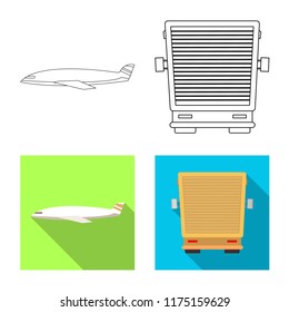 Vector design of goods and cargo logo. Set of goods and warehouse stock vector illustration.