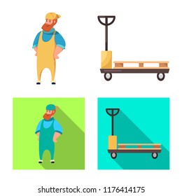 Vector design of goods and cargo logo. Collection of goods and warehouse stock vector illustration.