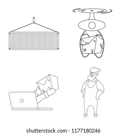 Vector design of goods and cargo logo. Set of goods and warehouse stock vector illustration.