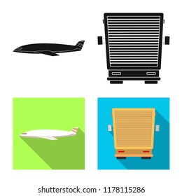Vector design of goods and cargo logo. Collection of goods and warehouse stock symbol for web.