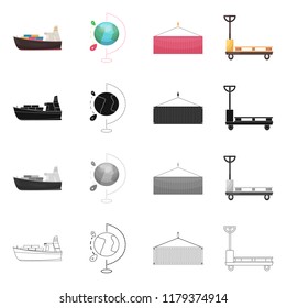 Vector design of goods and cargo logo. Set of goods and warehouse stock symbol for web.