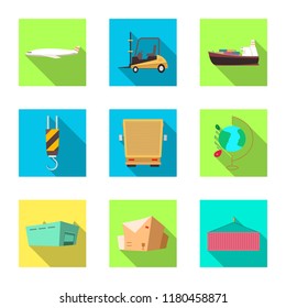 Vector design of goods and cargo logo. Set of goods and warehouse vector icon for stock.