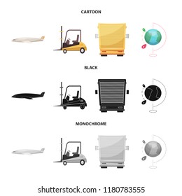 Vector design of goods and cargo logo. Collection of goods and warehouse stock symbol for web.