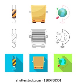 Vector design of goods and cargo logo. Collection of goods and warehouse stock symbol for web.