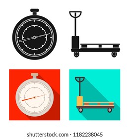 Vector design of goods and cargo logo. Collection of goods and warehouse vector icon for stock.