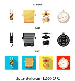 Vector design of goods and cargo logo. Collection of goods and warehouse stock symbol for web.
