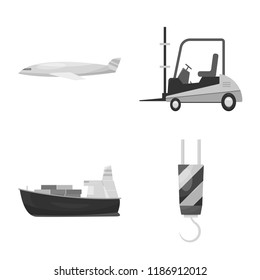 Vector design of goods and cargo logo. Collection of goods and warehouse vector icon for stock.