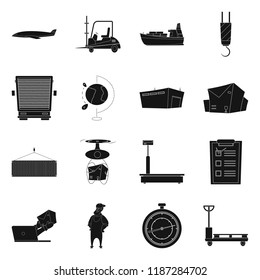 Vector design of goods and cargo logo. Set of goods and warehouse stock symbol for web.